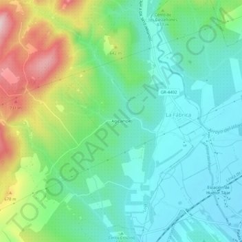 Mapa topográfico Agicampe, altitud, relieve