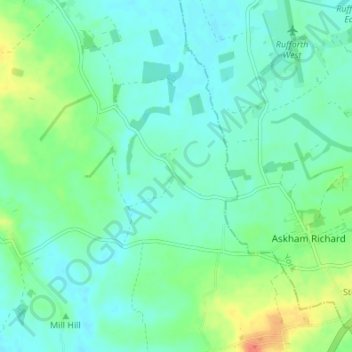 Mapa topográfico Angram, altitud, relieve