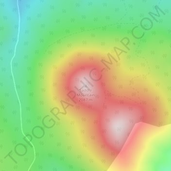 Mapa topográfico Saddle Mountain, altitud, relieve