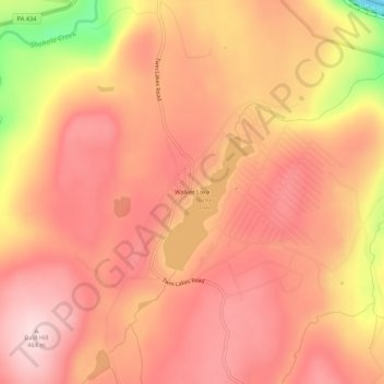 Mapa topográfico Walker Lake, altitud, relieve