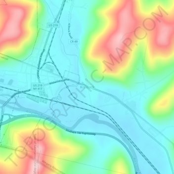 Mapa topográfico Kill Buck, altitud, relieve
