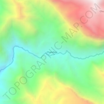 Mapa topográfico Chonchon, altitud, relieve