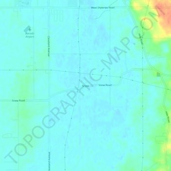 Mapa topográfico Snow, altitud, relieve