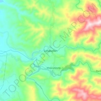 Mapa topográfico Sallapadan, altitud, relieve