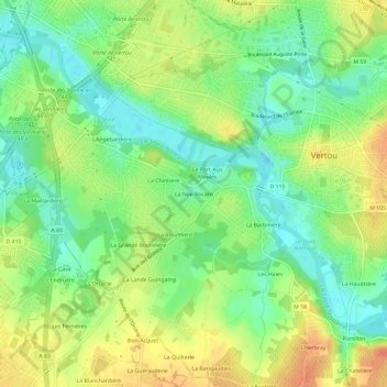 Mapa topográfico La Noë Rocard, altitud, relieve