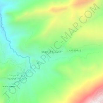 Mapa topográfico Tagassalt, altitud, relieve