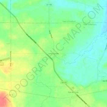 Mapa topográfico Little Canada, altitud, relieve