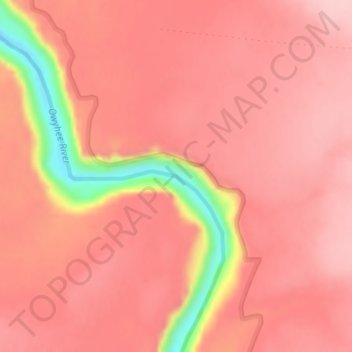 Mapa topográfico Upset, altitud, relieve