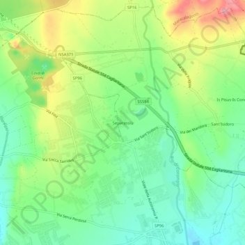Mapa topográfico Separassiu, altitud, relieve