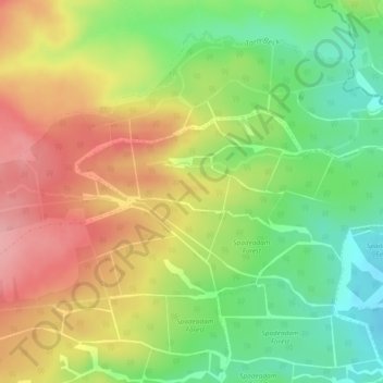 Mapa topográfico Foulbog Rigg, altitud, relieve