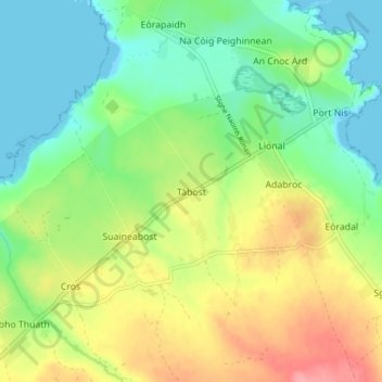 Mapa topográfico Habost, altitud, relieve