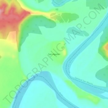 Mapa topográfico San Agustin, altitud, relieve