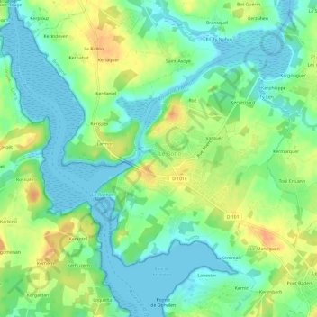 Mapa topográfico Gorhlér, altitud, relieve