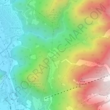 Mapa topográfico Passo di Nava, altitud, relieve