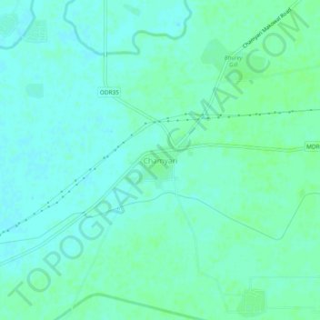 Mapa topográfico Chamyari, altitud, relieve