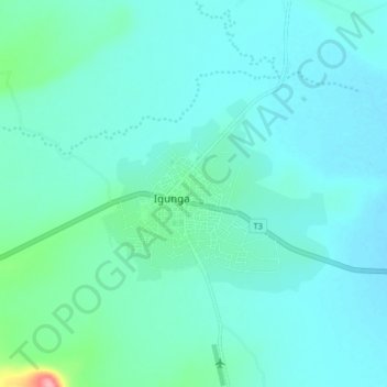 Mapa topográfico Igunga, altitud, relieve