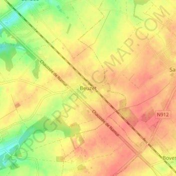 Mapa topográfico Beuzet, altitud, relieve