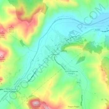 Mapa topográfico Villanova, altitud, relieve