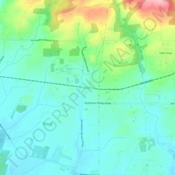 Mapa topográfico Helvetia, altitud, relieve