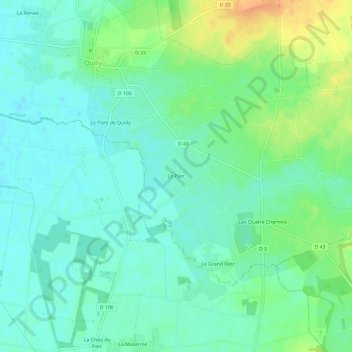 Mapa topográfico Le Parc, altitud, relieve