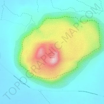 Mapa topográfico Cerro San Martin, altitud, relieve