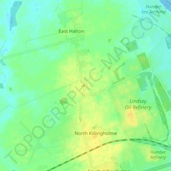 Mapa topográfico North Garth, altitud, relieve