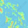 Mapa topográfico Masbate, altitud, relieve