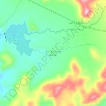 Mapa topográfico San Jose de Uzuña, altitud, relieve
