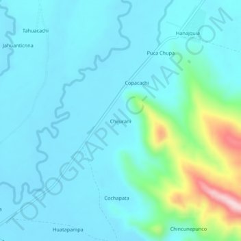 Mapa topográfico Chijurani, altitud, relieve