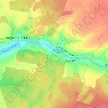 Mapa topográfico Labarre, altitud, relieve
