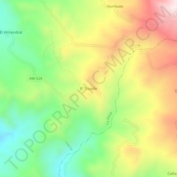 Mapa topográfico El Triunfo, altitud, relieve