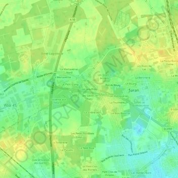 Mapa topográfico Les Gouffres, altitud, relieve