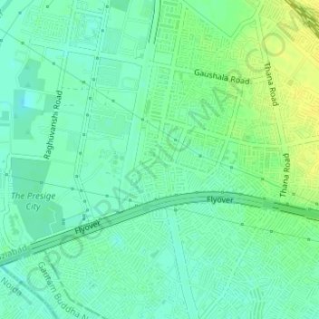 Mapa topográfico Pratap Vihar, altitud, relieve