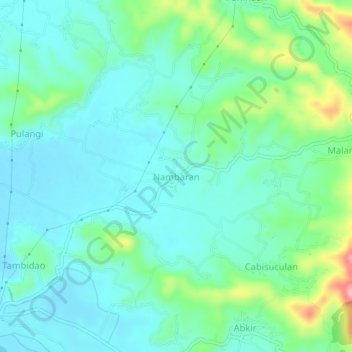 Mapa topográfico Nambaran, altitud, relieve