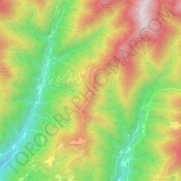Mapa topográfico Renaio, altitud, relieve