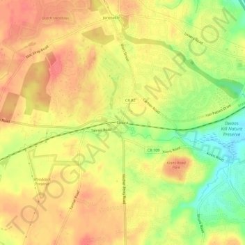 Mapa topográfico Elnora, altitud, relieve