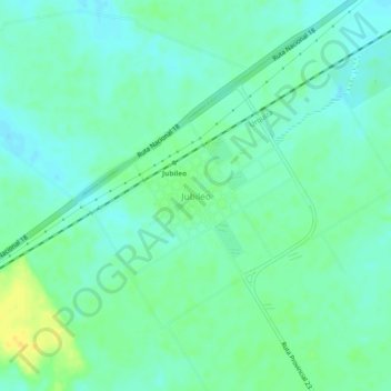 Mapa topográfico Jubileo, altitud, relieve