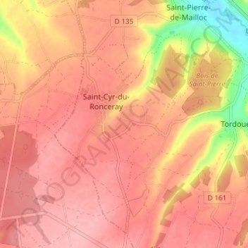 Mapa topográfico La Minotière, altitud, relieve