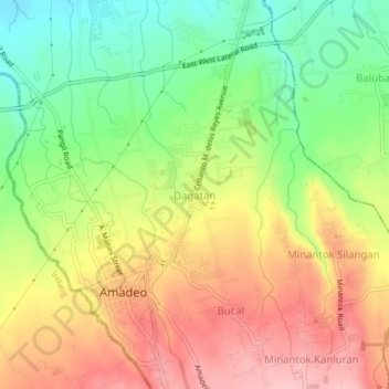 Mapa topográfico Dagatan, altitud, relieve