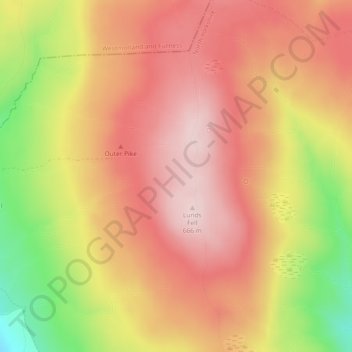 Mapa topográfico Ure Head, altitud, relieve