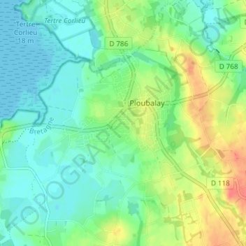 Mapa topográfico La Prée Neuve, altitud, relieve