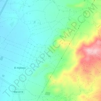 Mapa topográfico Los Gaspares, altitud, relieve