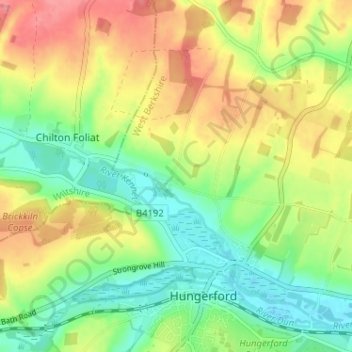 Mapa topográfico Leverton, altitud, relieve