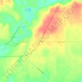 Mapa topográfico Coalwood, altitud, relieve
