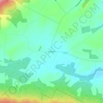 Mapa topográfico Elimsport, altitud, relieve