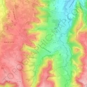 Mapa topográfico Burg, altitud, relieve