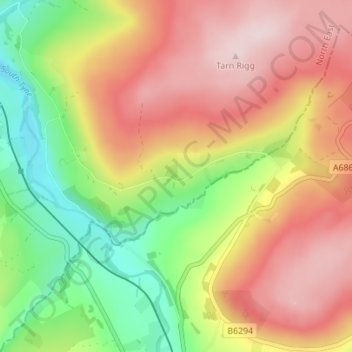 Mapa topográfico Ayle, altitud, relieve