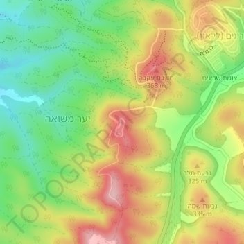 Mapa topográfico Masua lookout, altitud, relieve