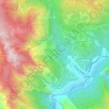 Mapa topográfico Le Blaquet, altitud, relieve