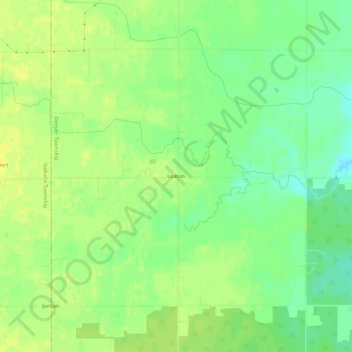Mapa topográfico Leaton, altitud, relieve